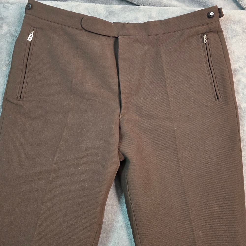Bogner Fortiss Vintage Men Ski Pants 36 Brown Wool Blend Stirrup Western Germany - Picture 5 of 16
